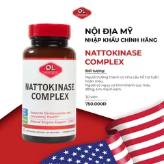 Nattokinase Complex Olympian Labs - Hỗ trợ tuần hoàn máu và sức khỏe tim mạch - Giảm nguy cơ cục máu đông, 30 viên