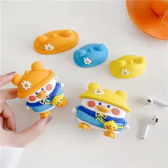 Vỏ Bọc AirPods 1 2 Vịt Con Mũ Hoa - Bao Silicon Mềm Chống Trầy Cho Hộp Sạc Tai Nghe AirPods 1 2