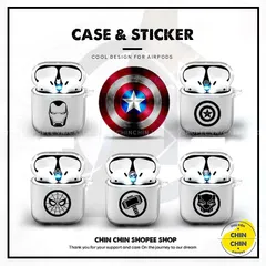Combo Case Airpod Trong Suốt Chống Bụi - Miếng Dán Nam Châm Báo Đen Cho Airpods 1 2 - Phụ Kiện Chất Lượng Cao