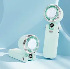 Quạt Cầm Tay 100 Tốc Độ - Thiết Kế Gập Tiện Lợi, Sò Lạnh, Dây Đeo Thời Trang, Hoạt Động Êm Ái, Pin Dung Lượng Lớn, Giải Nhiệt Mùa Hè