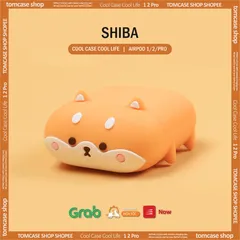 Vỏ Bọc AirPods 1 2 Silicone Dẻo Hình Cún Shiba Inu Nằm - Phụ Kiện Tai Nghe Dễ Thương, Quà Tặng Cho Fan Thú Cưng