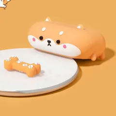 Vỏ Bọc AirPods 1 2 Silicone Dẻo Hình Cún Shiba Inu Nằm - Phụ Kiện Tai Nghe Dễ Thương, Quà Tặng Cho Fan Thú Cưng