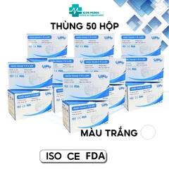 Thùng 50 Hộp Khẩu Trang Y Tế 4 Lớp VRT - Màu Xanh, Trắng, Quai To, Mềm Mại, Không Đau Tai, Bảo Vệ Sức Khỏe Hiệu Quả