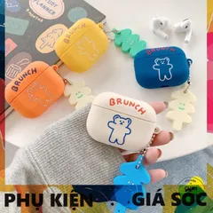 Vỏ Bọc Airpods 1 2 PRO Gấu Bear Brunch Brother - Bao Silicon Chống Va Đập Cho Hộp Sạc Tai Nghe AirPods 1 2 PRO