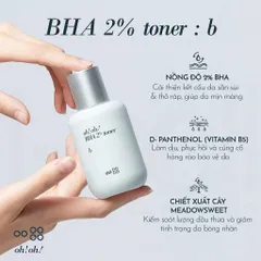 Nước Hoa Hồng Oh!Oh! 2% BHA Toner 75ml - Chăm Sóc Da Sáng Mịn, Se Khít Lỗ Chân Lông từ Hàn Quốc