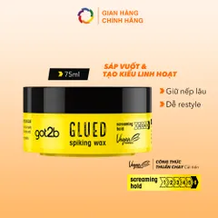 Sáp Vuốt Tóc Got2b Glued Spiking Wax 75ml - Giữ Nếp Tóc Cao, Tạo Kiểu Linh Hoạt, Chống Khô Cứng Tóc