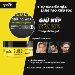Sáp Vuốt Tóc Got2b Glued Spiking Wax 75ml - Giữ Nếp Tóc Cao, Tạo Kiểu Linh Hoạt, Chống Khô Cứng Tóc