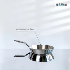 Chảo Inox 316 Cạn 24cm Haatz CIC6820 - Chất Lượng Cao Cấp, Dùng Được Cho Mọi Loại Bếp, Bảo Hành 5 Năm