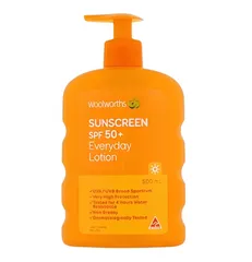 Kem Chống Nắng Woolworths Everyday Lotion SPF 50+ 500ml - Bảo Vệ Da Tối Ưu, Chống Nước, Dung Tích Lớn Cho Gia Đình