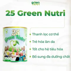 Sữa Hạt Ngũ Cốc 25 Green Nutri - Chứa Tảo Xoắn Spirulina, Thực Phẩm Lành Mạnh, Thuần Chay, Tốt Cho Sức Khỏe, Combo 6 Lon 750Gr