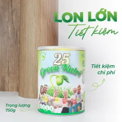Sữa Hạt Ngũ Cốc 25 Green Nutri - Chứa Tảo Xoắn Spirulina, Thực Phẩm Lành Mạnh, Thuần Chay, Tốt Cho Sức Khỏe, Combo 6 Lon 750Gr
