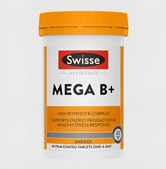 Viên uống bổ sung nhóm vitamin B Swisse Ultiboost Mega B+  60 viên Úc