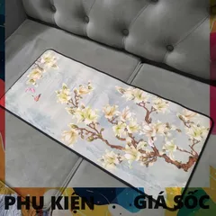 Tấm Lót Bàn Làm Việc Chống Nước Hoa Xanh Loang 70x30cm Dày 3mm - Phụ Kiện Máy Tính Chống Trượt, Thích Hợp Cho Game Thủ