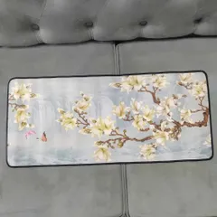 Tấm Lót Bàn Làm Việc Chống Nước Hoa Xanh Loang 70x30cm Dày 3mm - Phụ Kiện Máy Tính Chống Trượt, Thích Hợp Cho Game Thủ