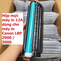 Hộp mực in Canon 12A LBP 2900/3000/303 - Cartridge chất lượng cao, sắc nét, có lỗ đổ mực, tương thích với nhiều máy in