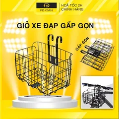 Giỏ Xe Đạp Gấp Gọn PÊ ĐAN - Chất Liệu Kim Loại Dày Chắc Chắn, Tiết Kiệm Không Gian, Dễ Lắp, Phụ Kiện Xe Đạp Hữu Ích