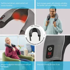 Đai Massage Cổ Vai Gáy HoMedics NMSQ-217HJ - Thiết Bị Massage Nóng và Rung 2 Chế Độ, Di Động, Dùng Pin AAA hoặc Adapter