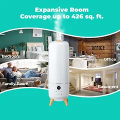Máy Tạo Ẩm Siêu Âm HoMedics TotalComfort Deluxe UHE-CMTF90 - Công Nghệ Khử Khuẩn, Điều Khiển Từ Xa, Bình 5.6L Chạy 70 Giờ