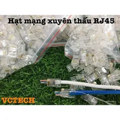 Túi 100 Hạt Mạng Xuyên Thấu RJ45 - Kết Nối Dây Mạng Cat.5e và Cat.6, Chất Liệu PVC Chịu Nhiệt, Tiết Kiệm Thời Gian Bấm Dây