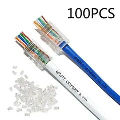Túi 100 Hạt Mạng Xuyên Thấu RJ45 - Kết Nối Dây Mạng Cat.5e và Cat.6, Chất Liệu PVC Chịu Nhiệt, Tiết Kiệm Thời Gian Bấm Dây