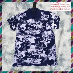Áo Polo Nam Cổ Bẻ Vải Cotton Cao Cấp Họa Tiết Phối Hoa Thanh Lịch - Đen, Trắng, Xanh Thẫm, Thấm Hút Mồ Hôi