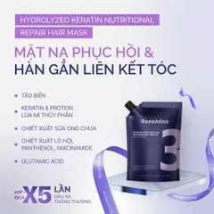 Set Dầu Gội & Dầu Xả Phục Hồi Rosemine 1000ml - Chăm Sóc Tóc Hư Tổn, Tặng Nạ Tóc, Dưỡng Ẩm, Bóng Khỏe