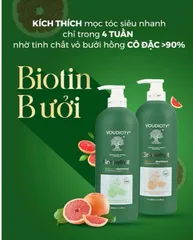 Cặp Dầu Gội Xả Voudioty Biotin & Collagen Bưởi 1000ml - Kích Thích Mọc Tóc Khỏe Đẹp, Chăm Sóc Tóc Hư Tổn