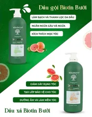 Cặp Dầu Gội Xả Voudioty Biotin & Collagen Bưởi 1000ml - Kích Thích Mọc Tóc Khỏe Đẹp, Chăm Sóc Tóc Hư Tổn