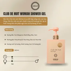 Sữa Tắm Hương Nước Hoa Armaf Club De Nuit 360ml - Gel Tắm Sang Trọng Cho Nam & Nữ - Tươi Mát, Quyến Rũ, Lưu Hương Dài Lâu