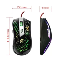 Chuột Chơi Game Có Dây A905 LED RGB Đen - Độ Nhạy 2400dpi, Chính Xác Cao, Thiết Kế Ergonomic, Tương Thích Laptop & PC