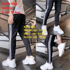 Quần Jogger Thể Thao Nỉ Unisex 3 Sọc Trắng - Thời Trang Nam Nữ Đẹp, Dễ Phối Đồ, Phong Cách Năng Động (40-86kg)