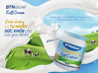 Sữa Tươi Nguyên Kem Dạng Bột BTNature 1kg - Sữa Dinh Dưỡng Chuẩn Úc, Giàu Đạm và Canxi, Tiện Lợi Cho Gia Đình