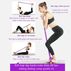 Dây kéo đàn hồi chữ B LINING bàn đạp chân tập toàn thân dây tập Pilates giảm mỡ bụng LJSP426