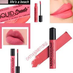Son kem lì NYX Liquid Suede Cream Lipstick - Đỏ Cam 05 Orange County & Hồng Đào 02 Life's A Beach - Chất Son Matte Mịn, Độ Che Phủ Cao
