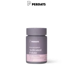 Viên Uống Bổ Sung Acid Folic & Vitamin B Cho Mẹ Bầu - PERDAYS Activated Folate Giúp Ngăn Ngừa Dị Tật Thai Nhi - Lọ 60 Viên