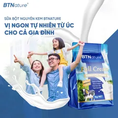 Sữa Tươi Nguyên Kem Dạng Bột BTNature 1kg - Chất Dinh Dưỡng Cao, Không Đường, Tiện Lợi Cho Gia Đình - Chuẩn Úc Chính Hãng