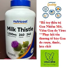 Cây Kế Sữa Nutricost 1,000 MG - Hỗ Trợ Chức Năng Gan Khỏe Mạnh, Phục Hồi Gan Nhiễm Mỡ, Xơ Gan, Viêm Gan Virus - 120 Viên Nhật Bản