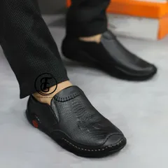 Giày Lười Nam Da PU Dập Vân Sang Trọng, Đế Khâu 2 Lớp Siêu Bền Thời Trang Dễ Phối Đồ