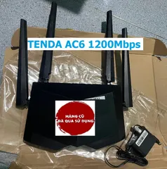 Router Wifi Tenda AC6 1200Mbps - Thiết Bị Phát Sóng 4 Râu Tốc Độ Cao, Hỗ Trợ Cài Đặt Tiếng Việt, Phù Hợp Gia Đình