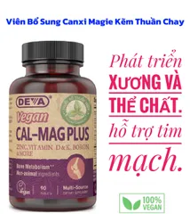 Viên uống Bổ Sung Canxi, Vitamin D & Magiê Thuần Chay Vegan Cal-Mag Plus 90 viên - Hỗ trợ xương khớp khỏe mạnh, hàng chính hãng Mỹ