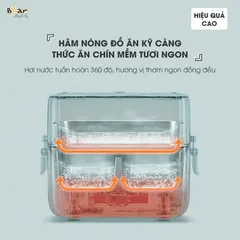 Hộp cơm điện Bear SB-HC12L - Dung tích 1.2L, giữ nhiệt bằng công nghệ áp suất âm, thiết kế hiện đại và tiện lợi di chuyển