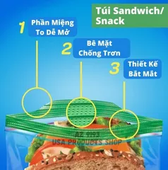 Túi Zip Đựng Thực Phẩm, Bánh Mì Sandwich Ziploc Hộp Nhỏ 145 Cái