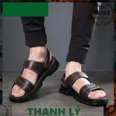 Dép da nam cao cấp D6 CP336 - Sandal thời trang lịch sự dễ phối đồ cho đi học, đi chơi và đi làm