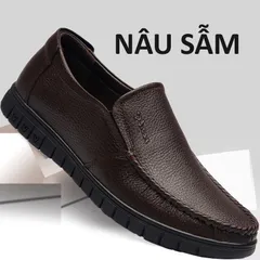 Giày Lười Nam Da PU Đế Cao Su - Thời Trang Đơn Giản, Êm Chân, Dễ Phối Đồ, Mẫu Mới Lịch Lãm cho Nam Giới
