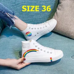 Giày Thể Thao Nữ Cao Cổ Cầu Vồng Thời Trang - Sneaker Dễ Phối Đồ Đi Học và Đi Chơi Hàng Chính Hãng