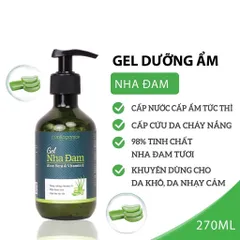 Gel Dưỡng Ẩm Nha Đam Milaganics 270ml - Dưỡng Da Mềm Mại, Cấp Nước, Chống Lão Hóa với Vitamin E nhập khẩu Việt Nam