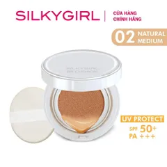 Phấn Nước Silkygirl Magic BB Cushion Tông Tự Nhiên SPF50/PA+++ - Trang Điểm Mịn Màng, Che Phủ Khuyết Điểm 12 Giờ, Dưỡng Ẩm Da