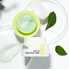 Kem Dưỡng Ẩm B.O.M 8 Chiết Xuất Trà - Eight Tea Water Capsule Cream 50g Cho Da Nhạy Cảm, Cấp Ẩm Nhanh, Giữ Da Mềm Mại