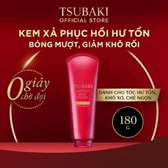 Kem Xả Tsubaki Premium Moist Treatment 180g - Dưỡng Tóc Bóng Mượt, Phục Hồi Hư Tổn, Sản Phẩm Cao Cấp Nhật Bản
