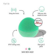 Máy Rửa Mặt Halio Sensitive - Thiết Bị Làm Sạch Và Massage Da Nhạy Cảm, Công Nghệ Sonic Wave, Chống Nước IPX7, 2 Màu Sắc Thời Trang